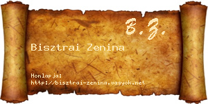 Bisztrai Zenina névjegykártya